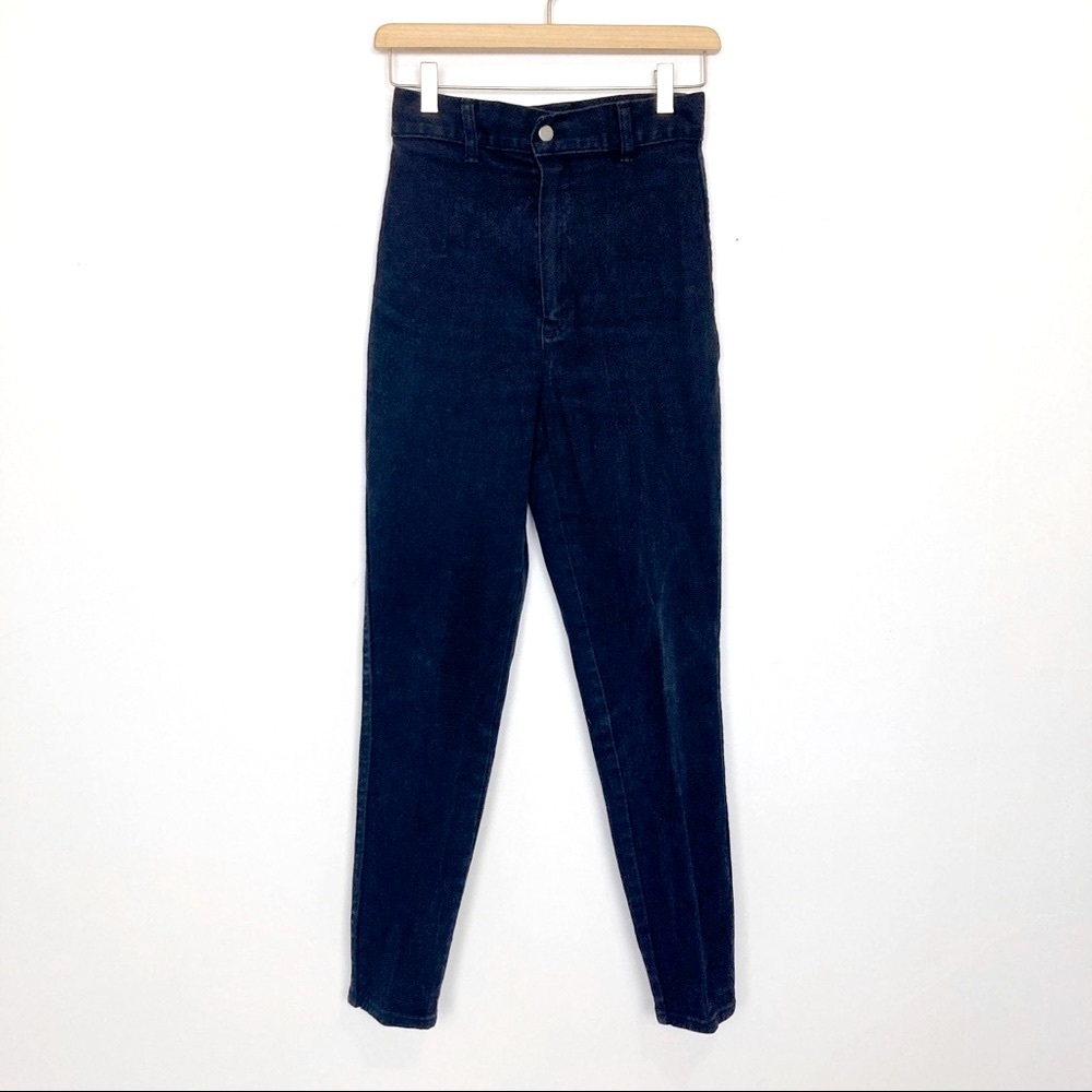 Vintage high waisted skinny jeans black faded